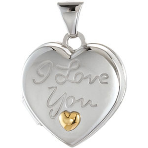 Heart Locket Engraved with I Love You | Ref. 769806