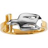 Two Tone Cross & Holy Spirit Ring | 7.5 mm Wide | SKU: R16601